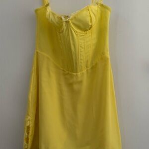 Yellow Satin Slip Dress